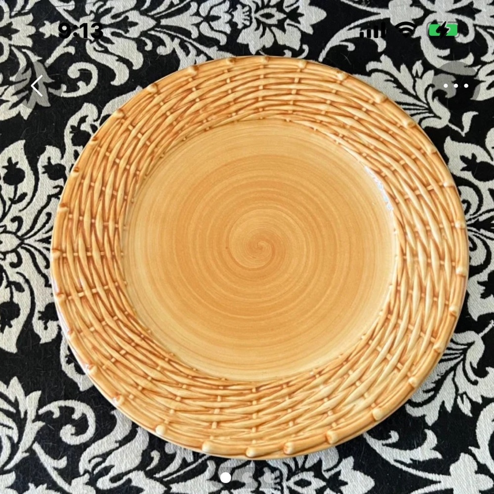 Basket Rim Charger‎ Plate 10” Yellow Gold Made in Italy